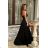 Women's Plus Size (42-46) Long Elegant Party Sleeveless Dress POLISH FASHION PMLBC23265-10 black 36