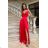 Women's Plus Size (42-46) Long Elegant Party Sleeveless Dress POLISH FASHION PMLBC23265-10 red 34