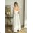 Women's Plus Size (42-46) Long Elegant Party Sleeveless Dress POLISH FASHION PMLBC23265-10 white 40