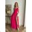 Women's Plus Size (42-46) Long Elegant Party Sleeveless Dress POLISH FASHION PMLBC23265-10 dark pink 34