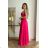 Women's Plus Size (42-46) Long Elegant Party Sleeveless Dress POLISH FASHION PMLBC23265-10 dark pink 34