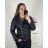 Zip Hooded Jacket Long Sleeve Women's Plus Size (3XL-8XL) POLISH FASHION PMWT21T21-69 46 black