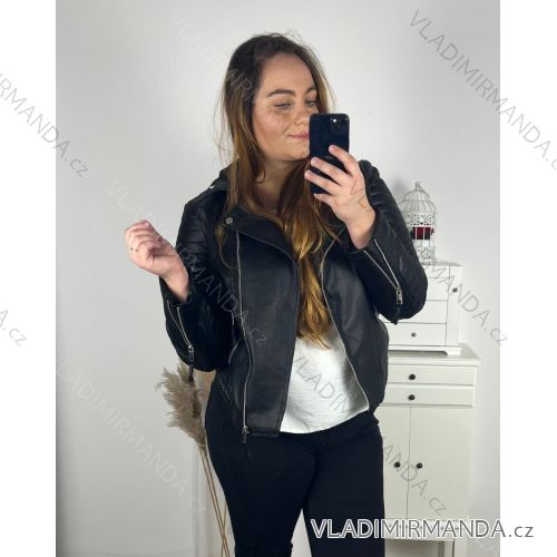 Women's Plus Size Leatherette Jacket (S-2XL) POLISH FASHION PMWB241937