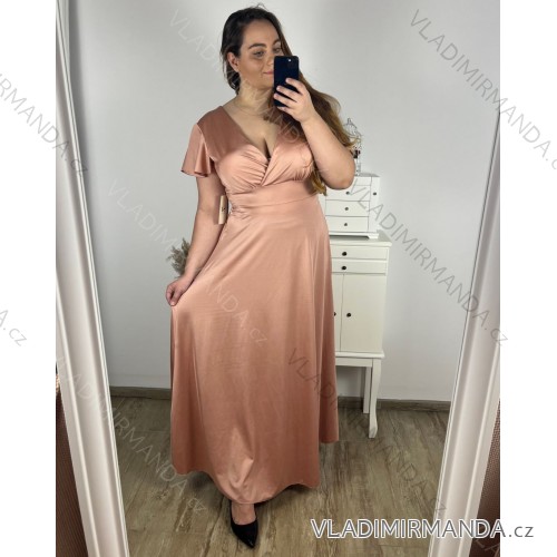 Women's Long Casual Short Sleeve Dress (XL/2XL BIG SIZE) ITALIAN FASHION IMPSH245441A XL/2XL old pink