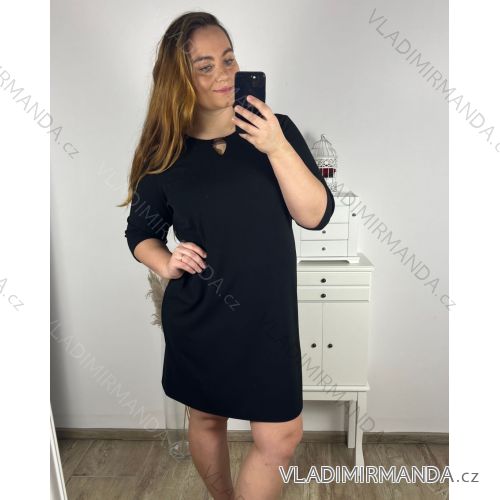 Women's short sleeve dress oversized (L-3XL) POLISH FASHION PMF20013 -   black -   46