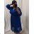 Women's Warm Long Sleeve Dress (L / XL ONE SIZE) ITALIAN FASHION IM422VERONA dark blue XL/2XL