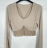 Women's Long Sleeve Crop Top (S/M ONE SIZE) ITALIAN FASHION IMPBB23B10882