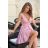 Women's Plus Size (42-46) Long Elegant Party Sleeveless Dress POLISH FASHION PMLBC23265-10 pink 36