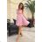 Women's Plus Size (42-46) Long Elegant Party Sleeveless Dress POLISH FASHION PMLBC23265-10 pink 36