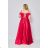 Long Elegant Party Carmen Dress Women Plus Size (42-48) FRENCH FASHION FMPEL23PATRICIAQS -   red -   42