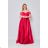 Long Elegant Party Carmen Dress Women Plus Size (42-48) FRENCH FASHION FMPEL23PATRICIAQS -   red -   42