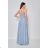 Women's Long Elegant Strapless Party Dress (SL) FRENCH FASHION FMPEL23DORIANE Light blue S