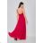 Women's Long Elegant Strapless Party Dress (SL) FRENCH FASHION FMPEL23DORIANE red S