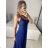 Women's Strapless Long Party Dress (S/M ONE SIZE) ITALIAN FASHION IMPSH2360055 blue S / M