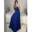 Women's Strapless Long Party Dress (S/M ONE SIZE) ITALIAN FASHION IMPSH2360055 blue S / M