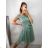 Women's short tulle lace party dress (S/M/L ONE SIZE) ITALIAN FASHION IMHMS23173 -   Light blue -   M / L