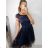 Women's short tulle lace party dress (S/M/L ONE SIZE) ITALIAN FASHION IMHMS23173 -   Light blue -   M / L