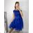 Women's short tulle lace party dress (S/M/L ONE SIZE) ITALIAN FASHION IMHMS23173 -   Light blue -   M / L