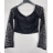 Women's Long Sleeve Crop Top (S/M ONE SIZE) ITALIAN FASHION IMPBB23B10882