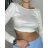 Women's Long Sleeve Crop Top (S/M ONE SIZE) ITALIAN FASHION IMPBB23B10882