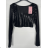 Women's Long Sleeve Crop Top (S/M ONE SIZE) ITALIAN FASHION IMPBB23B10882