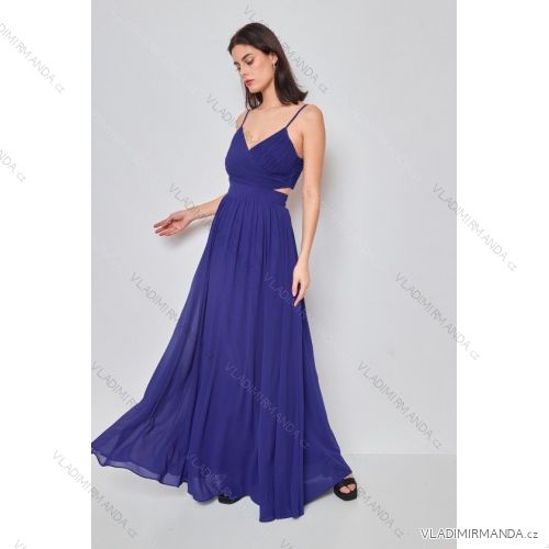 Women's Long Elegant Strapless Party Dress (SL) FRENCH FASHION FMPEL23DORIANE blue S