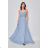 Women's Long Elegant Strapless Party Dress (SL) FRENCH FASHION FMPEL23DORIANE Light blue S