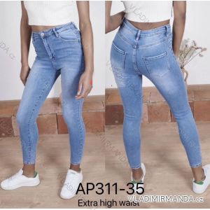 Jeans pants leatherette with zip (XXS-L) LAULIA JWA20108