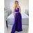 Women's elegant evening dress with straps (S/M ONE SIZE) ITALIAN FASHION IMM22fs52571/DR dark pink