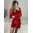 Women's Knitted Sweater Dress Set (S/M ONE SIZE) ITALIAN FASHION IMWE223972 red S/M