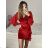 Women's Knitted Sweater Dress Set (S/M ONE SIZE) ITALIAN FASHION IMWE223972 red S/M