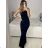 Women's Long Elegant Strapless Dress (S/M ONE SIZE) ITALIAN FASHION IMPMD23333 S / M black