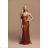 Women's Long Elegant Strapless Party Dress (SL) FRENCH FASHION FMPEL23DORIANE oranžová L