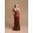 Women's Long Elegant Strapless Party Dress (SL) FRENCH FASHION FMPEL23DORIANE oranžová L