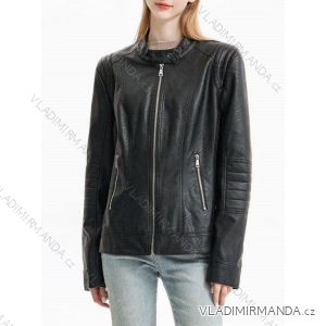 Women's Plus Size Long Sleeve Leather Jacket (46-48-50-52-54-56) ITALIAN FASHION IMM22HX-2839