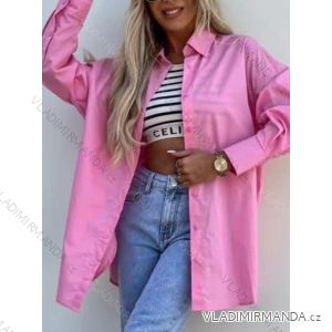 Women's Oversize Long Sleeve Shirt (S/M ONE SIZE) ITALIAN FASHION IMWKK231114