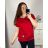 Classic short sleeve dress women (uni s-l) ITALIAN MODA IMC20206 -   red -   2XL/3XL