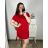 Dress with bag short sleeve women's plus size (2XL/3XL ONE SIZE) ITALIAN FASHION IM423064/DUR red