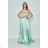 Women's Long Elegant Strapless Party Dress (SL) FRENCH FASHION FMPEL23DORIANE light green S