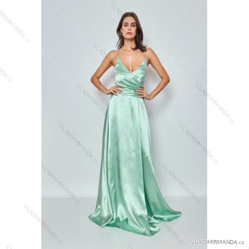 Women's Long Elegant Strapless Party Dress (SL) FRENCH FASHION FMPEL23DORIANE light green S