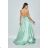 Women's Long Elegant Strapless Party Dress (SL) FRENCH FASHION FMPEL23DORIANE light green S