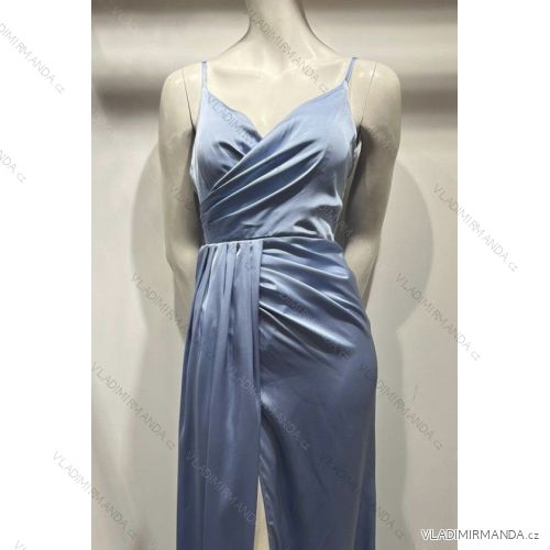 Women's Long Elegant Strapless Party Dress (SL) FRENCH FASHION FMPEL23DORIANE Light blue S