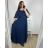 Women's Plus Size Long Casual Short Sleeve Dress (XL/2XL ONE SIZE) ITALIAN FASHION IMPSH2350260 XL/2XL Emerald