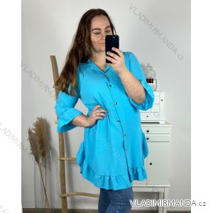 Women's Long Sleeve Belted Long Sleeve Shirt (S/M ONE SIZE) ITALIAN FASHION IMWD233305