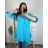 Women's Long Sleeve Belted Long Sleeve Shirt (S/M ONE SIZE) ITALIAN FASHION IMWD233305 XL/2XL Light blue