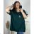 Women's Plus Size Oversize Short Sleeve Tunic (XL/2XL/3XL/4XL/5XL ONE SIZE) ITALIAN FASHION IMBM23SEE