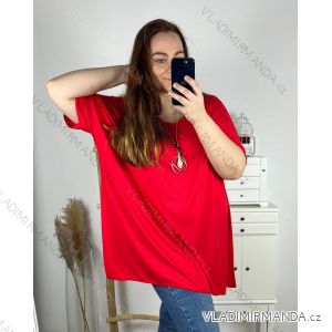 Women's Plus Size Oversize Short Sleeve Tunic (XL/2XL/3XL/4XL/5XL ONE SIZE) ITALIAN FASHION IMBM23SEE