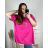 Women's Plus Size Oversize Short Sleeve Tunic (XL/2XL/3XL/4XL/5XL ONE SIZE) ITALIAN FASHION IMBM23SEE 6XL / 7XL dark pink