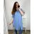 Women's Plus Size Extended Long Sleeve Shirt (XL/2XL ONE SIZE) ITALIAN FASHION IMC22808 XL/2XL blue