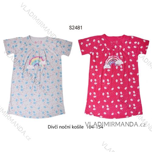 Night shirt short sleeve children's girls (104-134) WOLF S2383